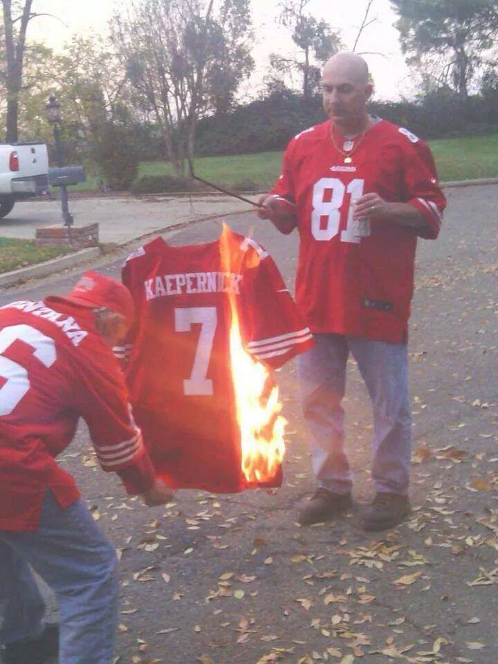 49er fans burn kaeps jersey haha.jpg